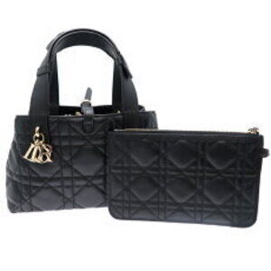 Christian Dior Toujours Handbag Macro cannage Calfskin Black